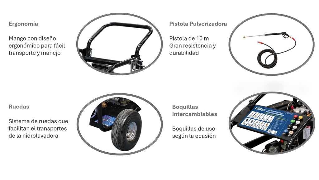 Hidrolavadora Autonoma Agua Fria L250E 250 Bar 10hp Diesel 18 L/min Luster