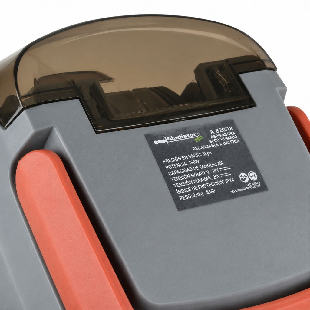 Aspiradora Inalámbrica 18V 20 L 2 Bat 2Ah+Cargador