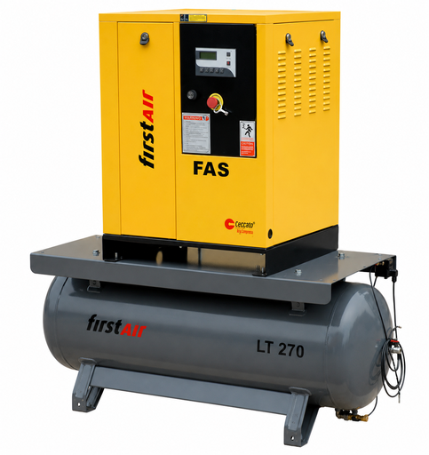 [G1125314-03D18-W18] Compresor de Tornillo First Air  FAS08P  10 Bar 10 HP 380 V  270 Lts con Certificación By FSCurtis